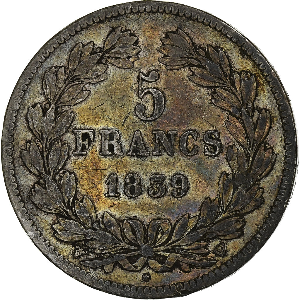 Münze, Frankreich, Louis-Philippe, 5 Francs, 1839, Lille, S+, Silber