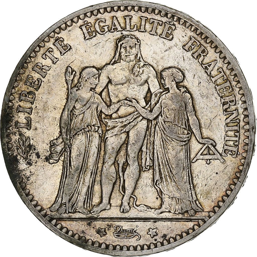 Frankreich, Hercule, 5 Francs, 1875, Paris, SS+, Silber, KM:820.1, Gadoury:745a