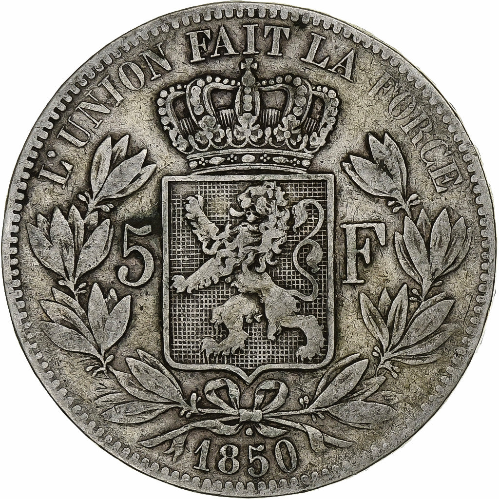 Monnaie, Belgique, Leopold I, 5 Francs, 5 Frank, 1850, TB+, Argent, KM:17