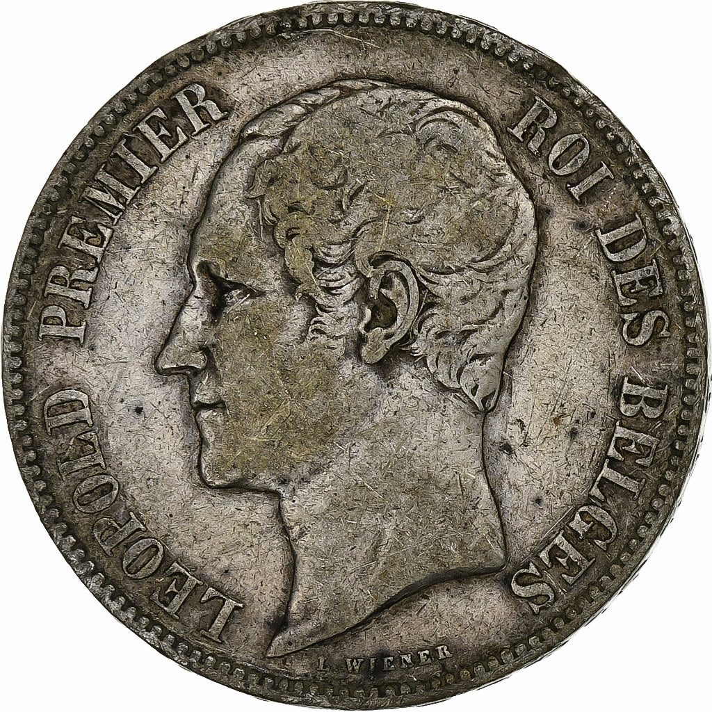 Bélgica, Leopold I, 5 Francs, 5 Frank, 1853, Prata, VF(30-35), KM:17