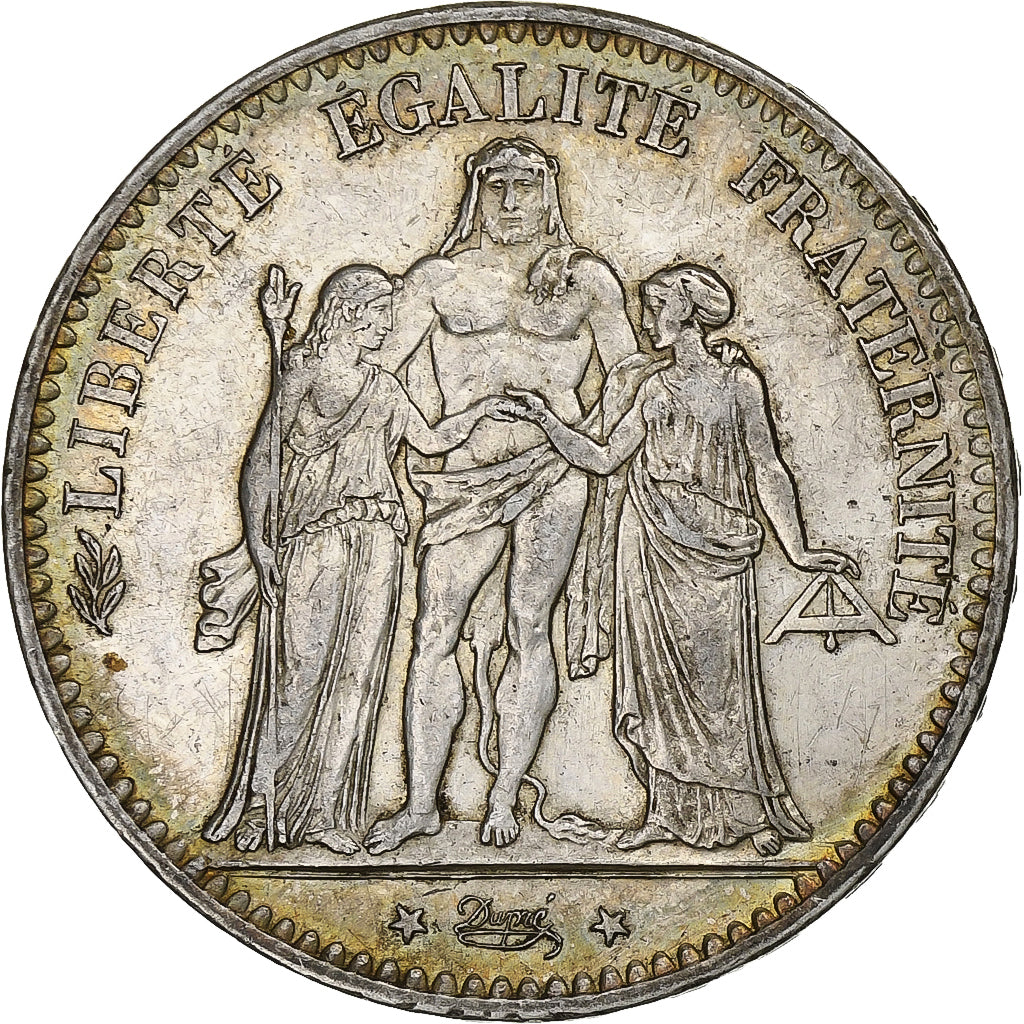 Frankrijk, 5 Francs, Hercule, 1876, Paris, Zilver, PR, Gadoury:745a, KM:820.1