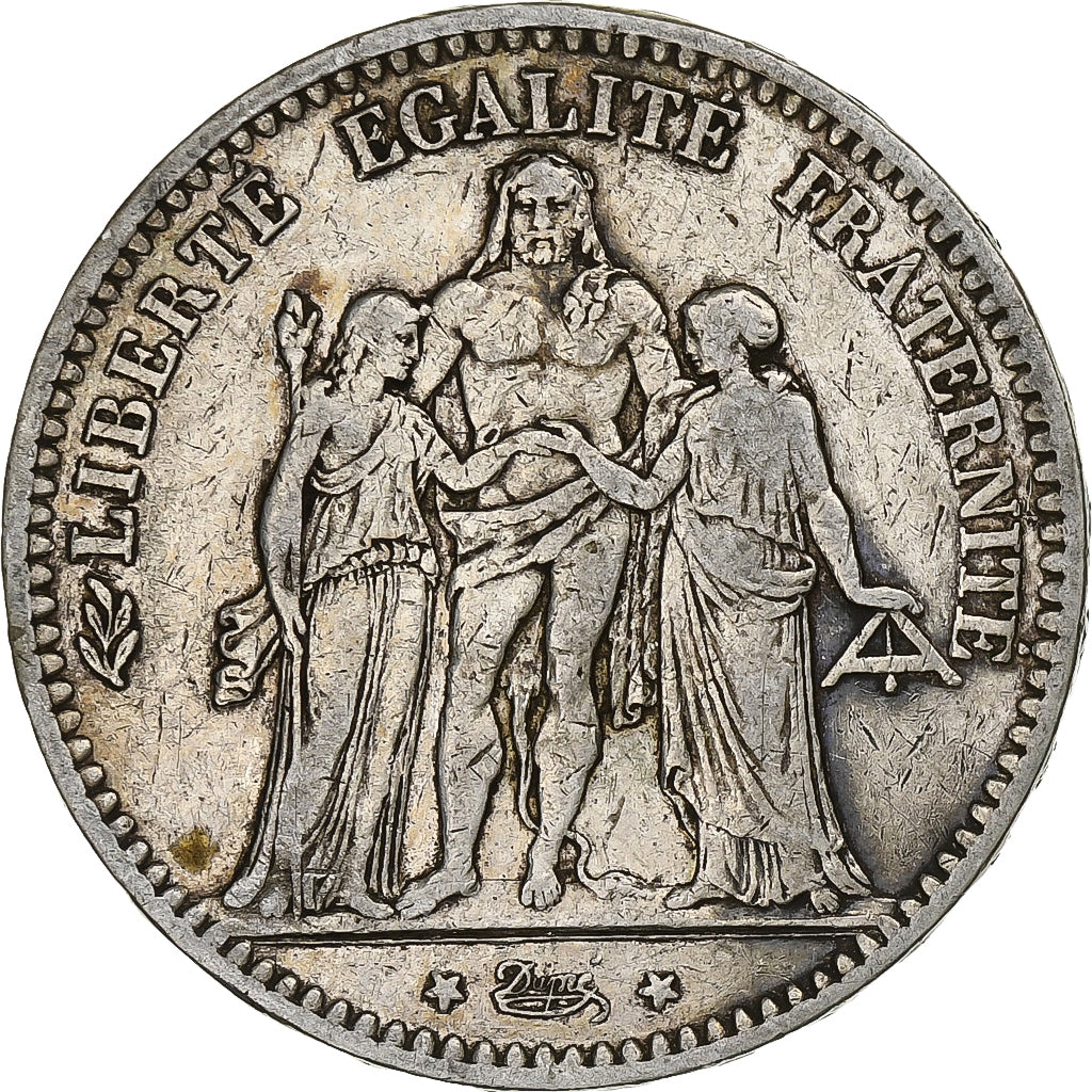 Frankreich, 5 Francs, Hercule, 1875, Paris, Silber, SS, Gadoury:745a, KM:820.1
