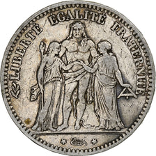 France, 5 Francs, Hercule, 1875, Paris, Silver, EF(40-45), Gadoury:745a