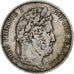Moneda, Francia, Louis-Philippe, 5 Francs, 1845, Lille, BC+, Plata, KM:749.13