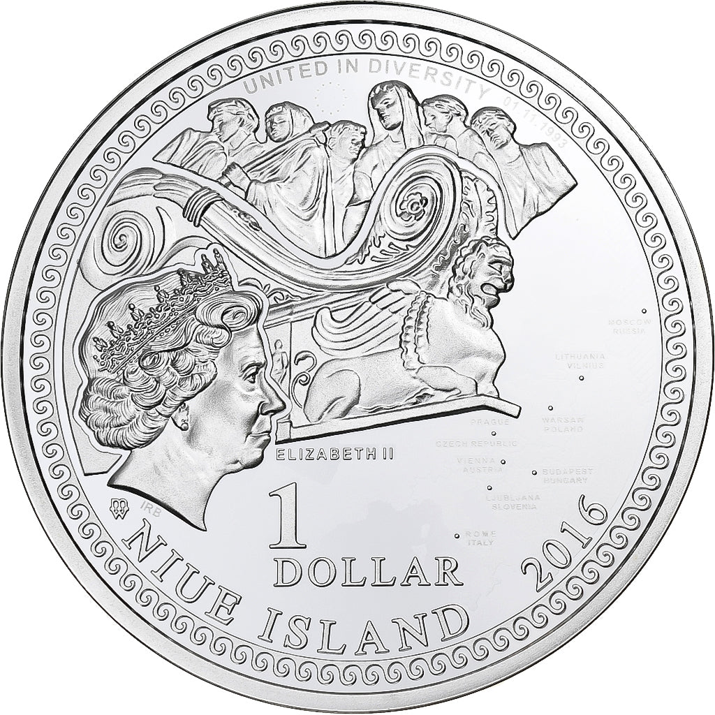 Niue, Europe, 1 Dollar, 2016, mint of Poland, Proof, Silver, MS(65-70)