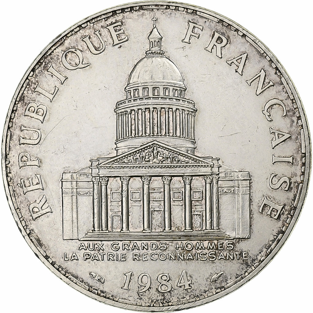 Francia, 100 Francs, Panthéon, 1984, Paris, Plata, MBC, KM:951.1