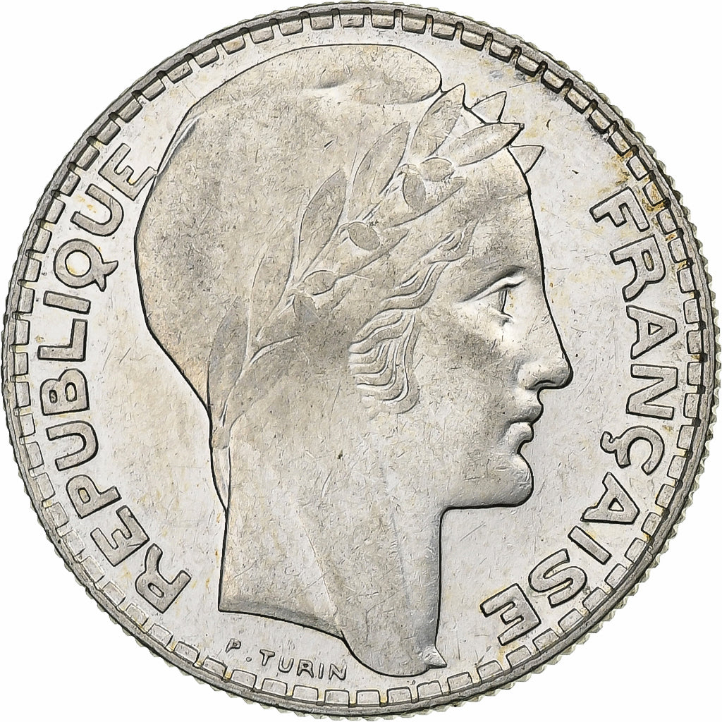 Frankrijk, 10 Francs, Turin, 1938, Paris, Zilver, PR, KM:878