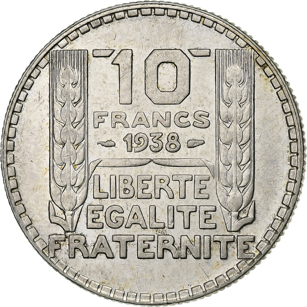 Francia, 10 Francs, Turin, 1938, Paris, Plata, EBC, KM:878