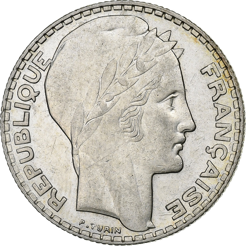 France, 10 Francs, Turin, 1939, Paris, Silver, MS(60-62), Gadoury:801, KM:878