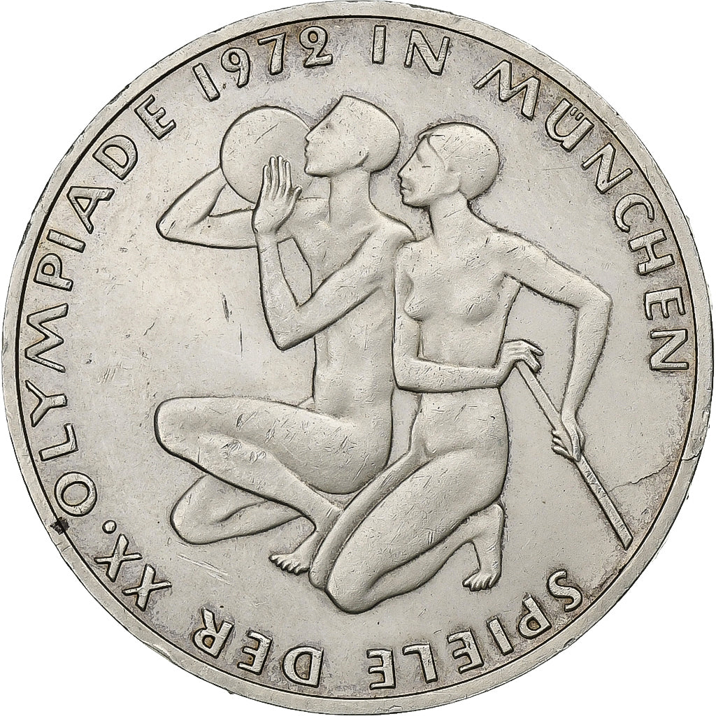 Munten, Federale Duitse Republiek, 10 Mark, 1972, Hambourg, ZF, Zilver, KM:132