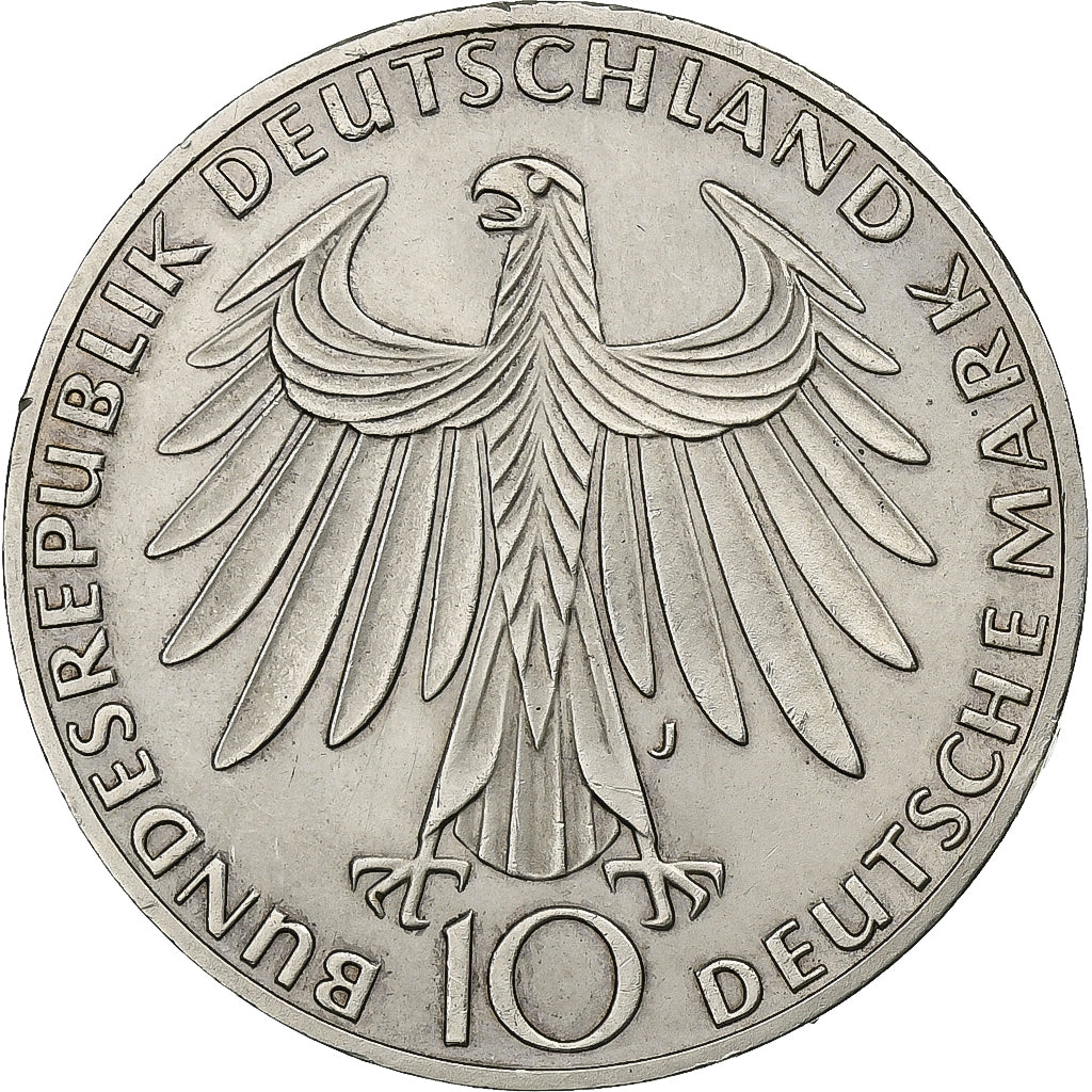 Munten, Federale Duitse Republiek, 10 Mark, 1972, Hambourg, ZF, Zilver, KM:132