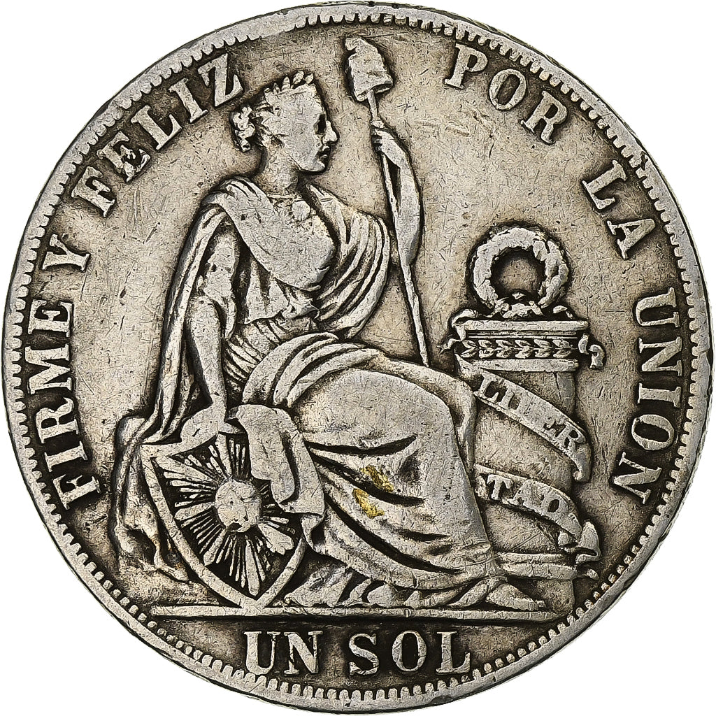Peru, NORTH PERU, 1 Sol, 1888, Lima, Silver, EF(40-45), KM:155