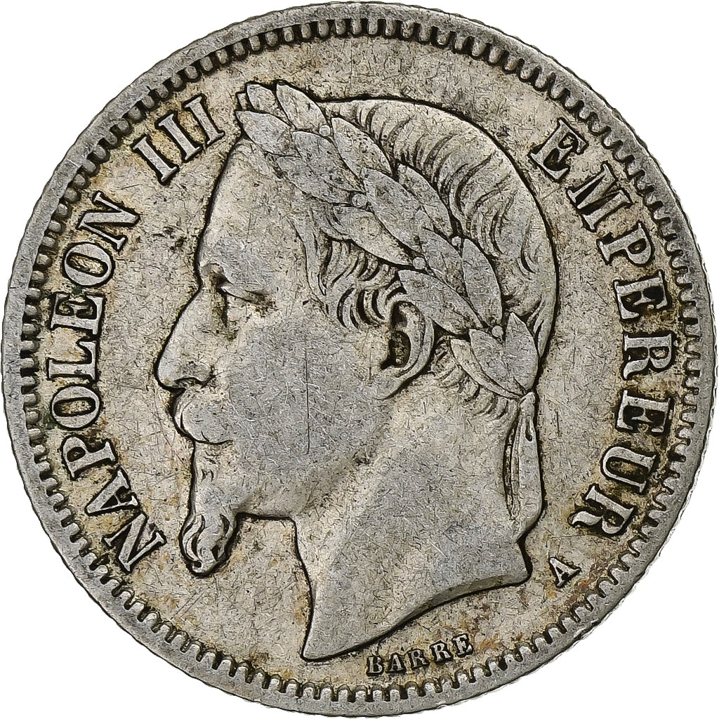 Monnaie, France, Napoleon III, Franc, 1866, Paris, TB+, Argent, KM:806.1, Le