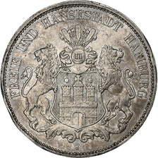 German States, HAMBURG, 5 Mark, 1913, Hamburg, Silver, EF(40-45), KM:610