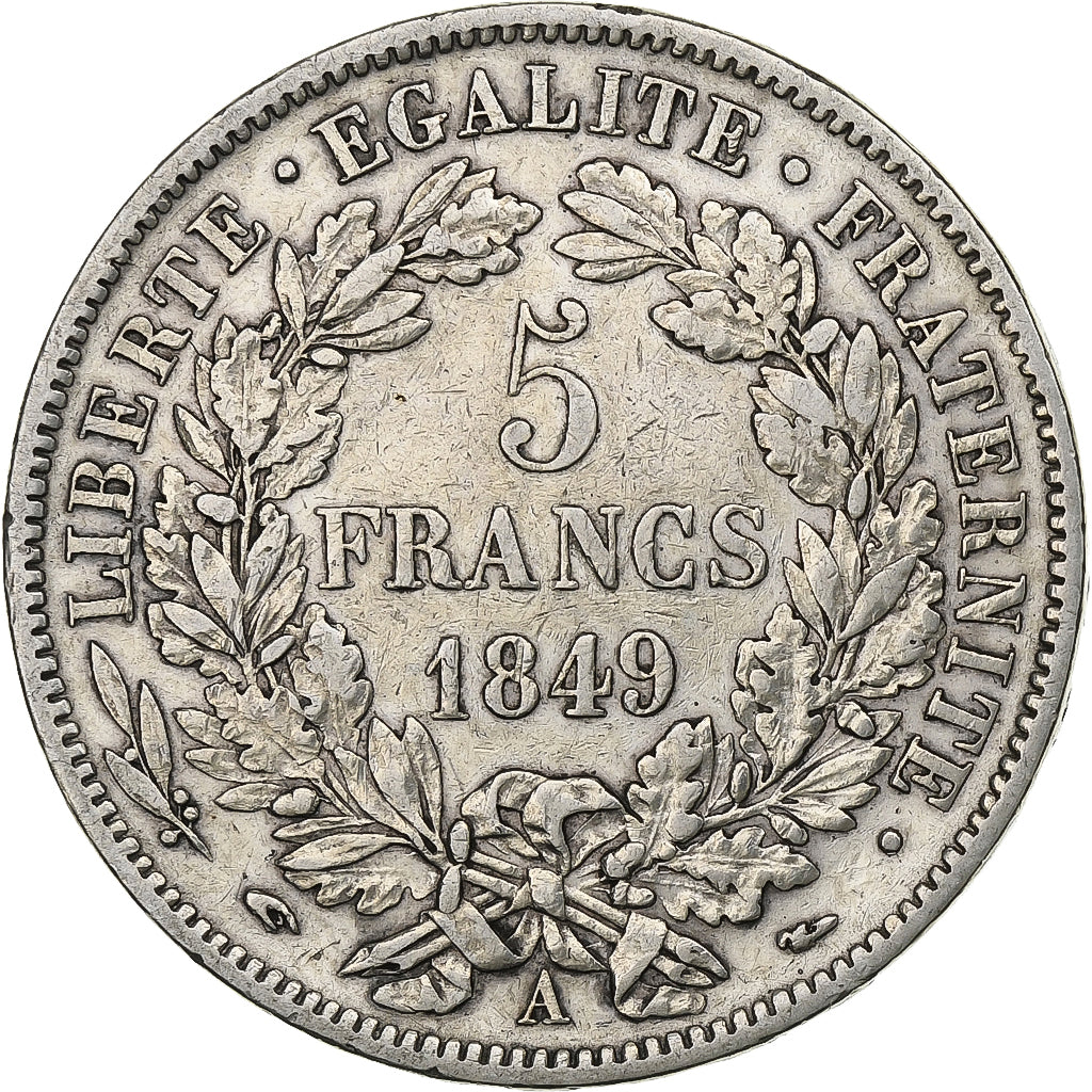 Coin, France, Cérès, 5 Francs, 1849, Paris, EF(40-45), Silver, Gadoury:719