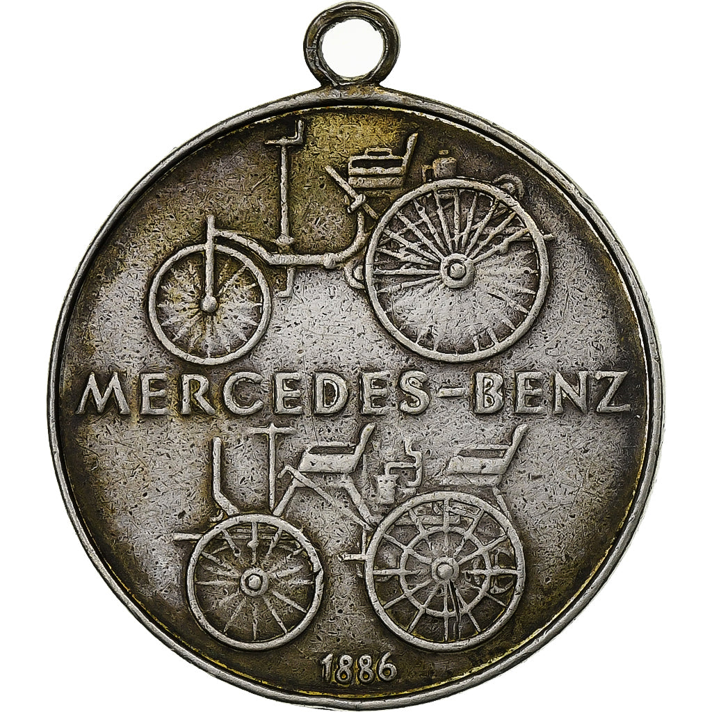 Niemcy - RFN, medal, 100 ans pilotes et inventions Daimler-Benz, 1986, Srebro