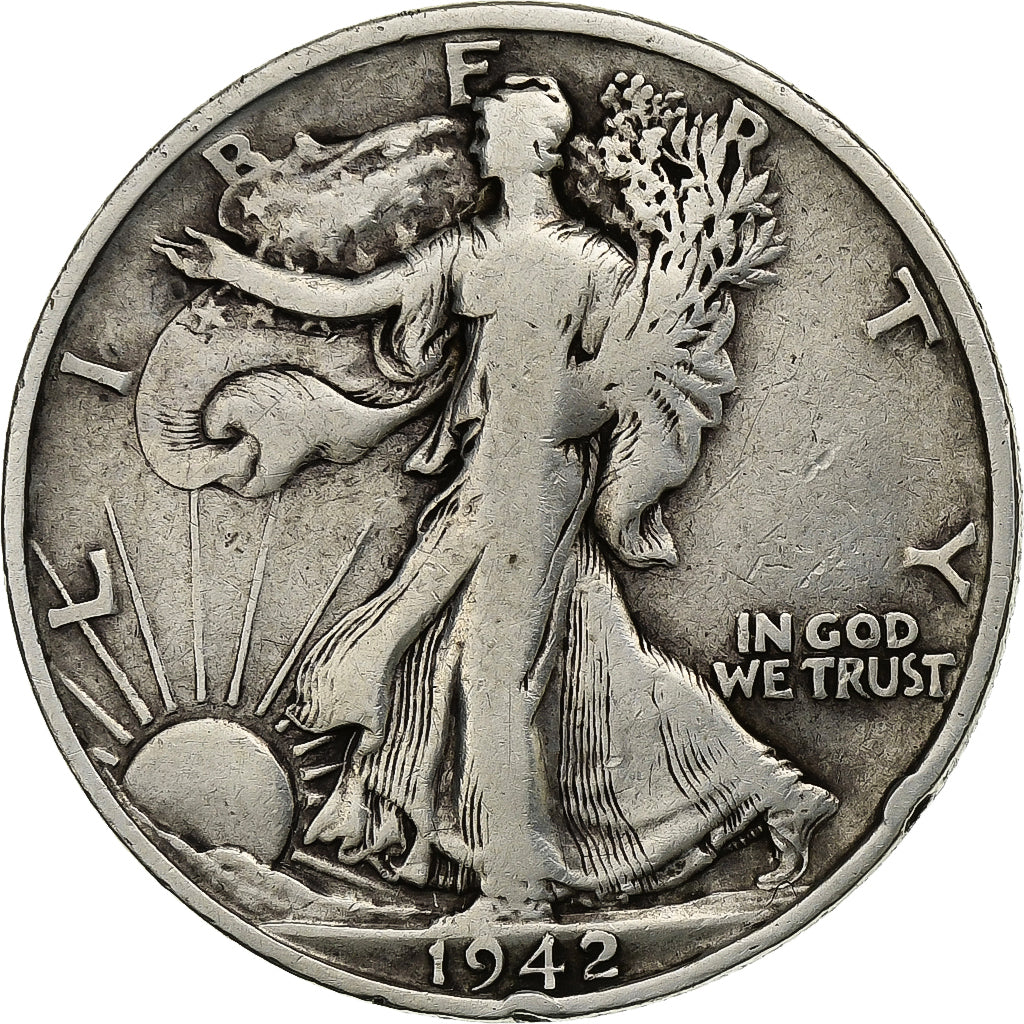 Coin, United States, Walking Liberty, Half Dollar, 1942, San Francisco