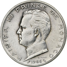 Monaco, Rainier III, 5 Francs, 1966, Zilver, ZF, Gadoury:152, KM:141