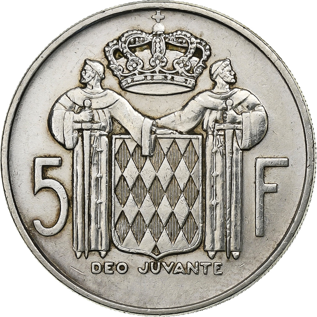 Monaco, Rainier III, 5 Francs, 1966, Zilver, ZF, Gadoury:152, KM:141