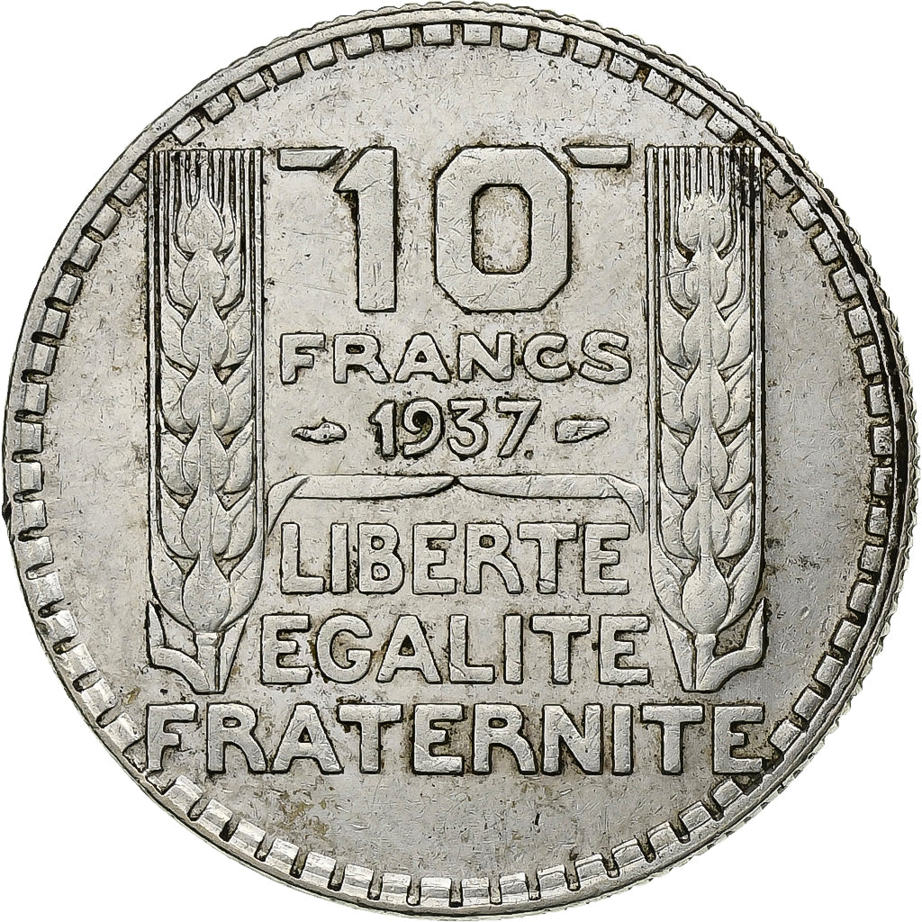 Frankreich, 10 Francs, Turin, 1937, Paris, Silber, SS, Gadoury:801, KM:878
