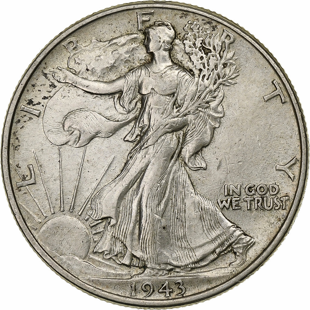 États-Unis, Walking Liberty Half Dollar, 1943, Denver, TTB, KM 142