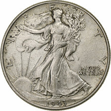 États-Unis, Walking Liberty Half Dollar, 1943, Denver, TTB, KM 142