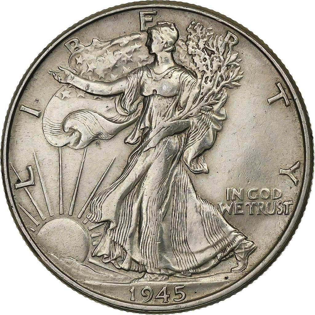UNITED STATES, Walking Liberty Half Dollar, Half Dollar, 1945, U.S. Mint, KM...