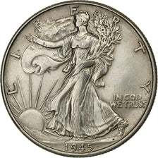 UNITED STATES, Walking Liberty Half Dollar, Half Dollar, 1945, U.S. Mint, KM...