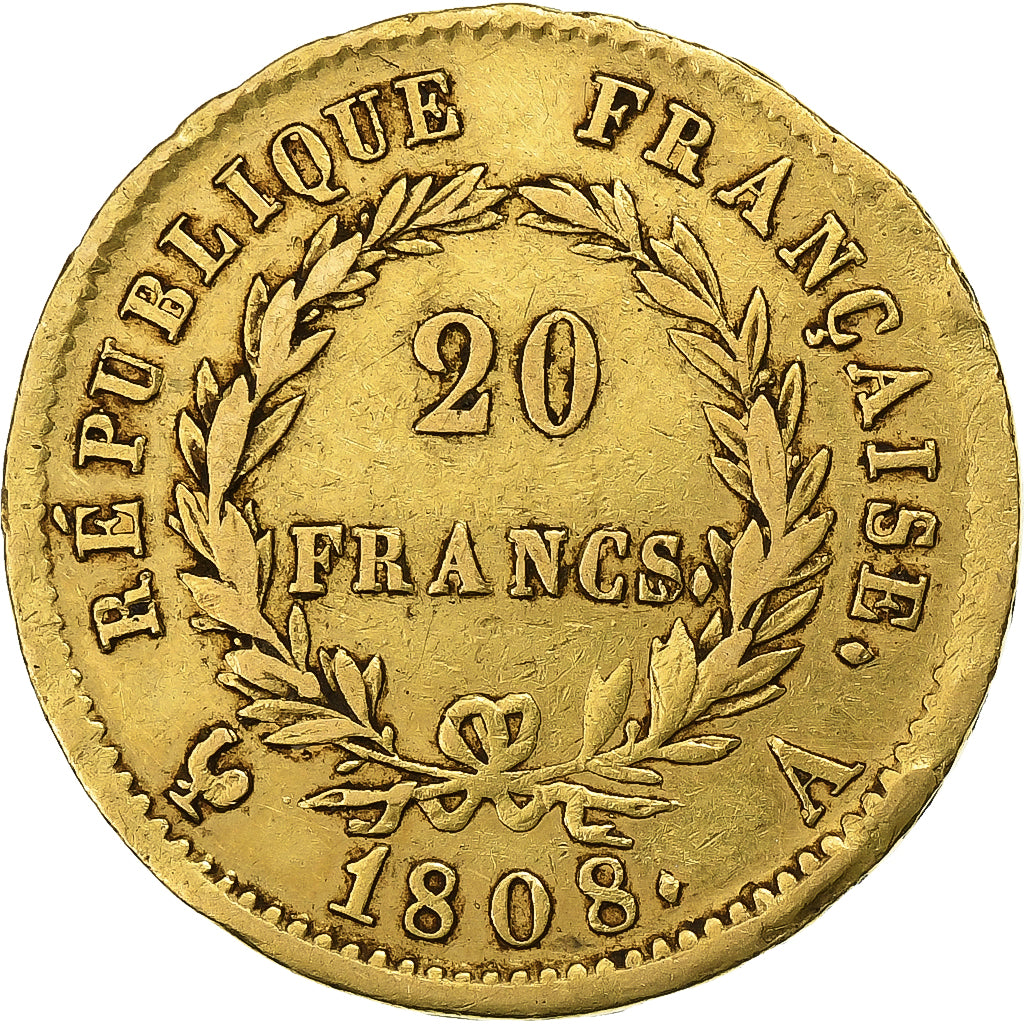 Frankreich, Napoléon I, 20 Francs, 1808, Paris, EF(40-45), Gold, KM:687.1