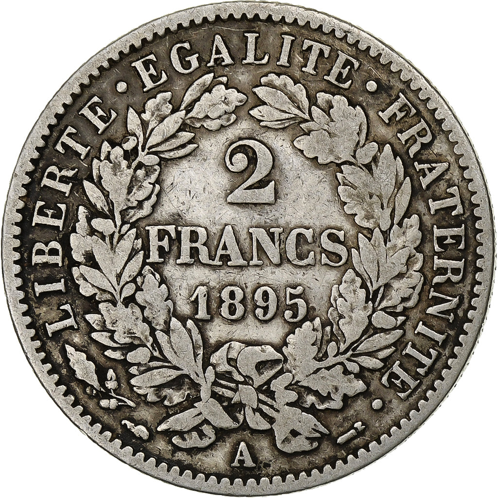 Moneta, Francja, Cérès, 2 Francs, 1895, Paris, VF(30-35), Srebro, KM:817.1