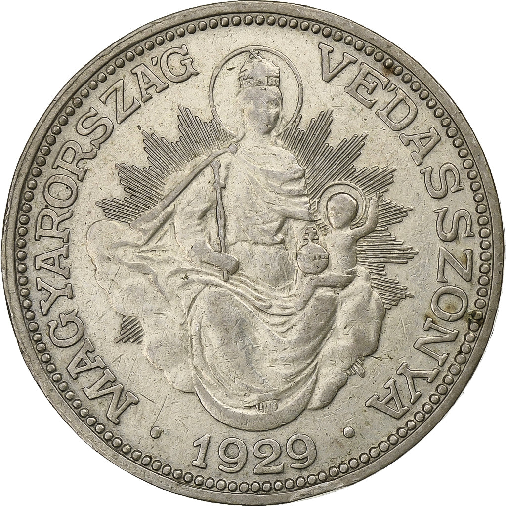 Münze, Ungarn, 2 Pengö, 1929, Budapest, SS, Silber, KM:511