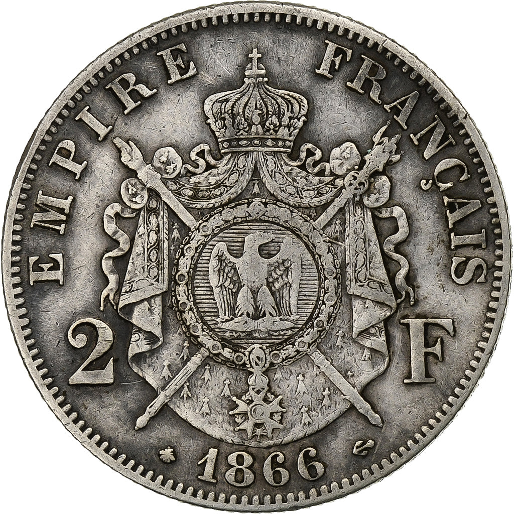 Münze, Frankreich, Napoleon III, Napoléon III, 2 Francs, 1866, Paris, S+