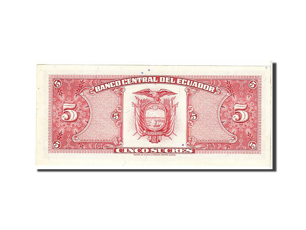 Banknote, Ecuador, 5 Sucres, 1988, KM:120A, AU(50-53)