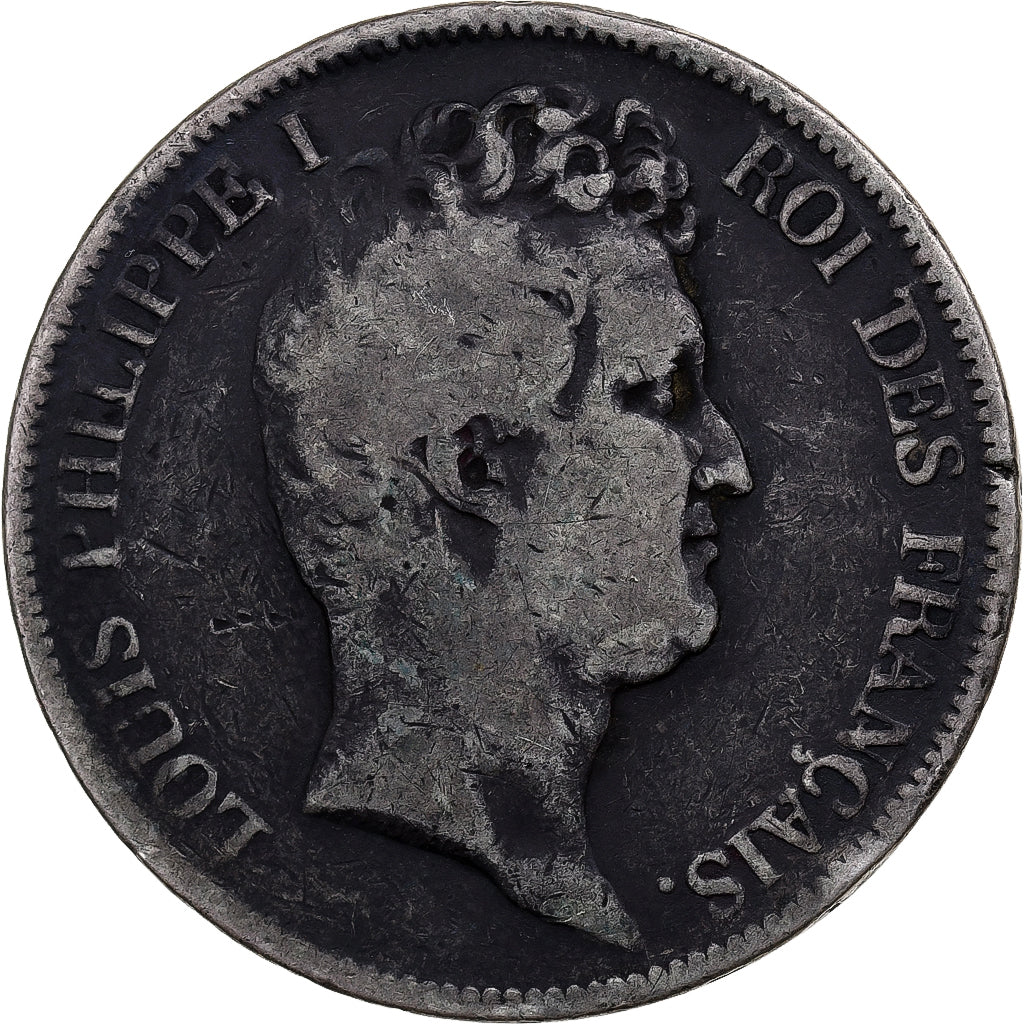 Moneta, Francia, Louis-Philippe, 5 Francs, 1831, Paris, MB+, Argento, KM:735.1