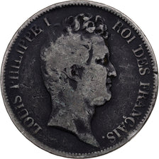 Moneta, Francia, Louis-Philippe, 5 Francs, 1831, Paris, MB+, Argento, KM:735.1