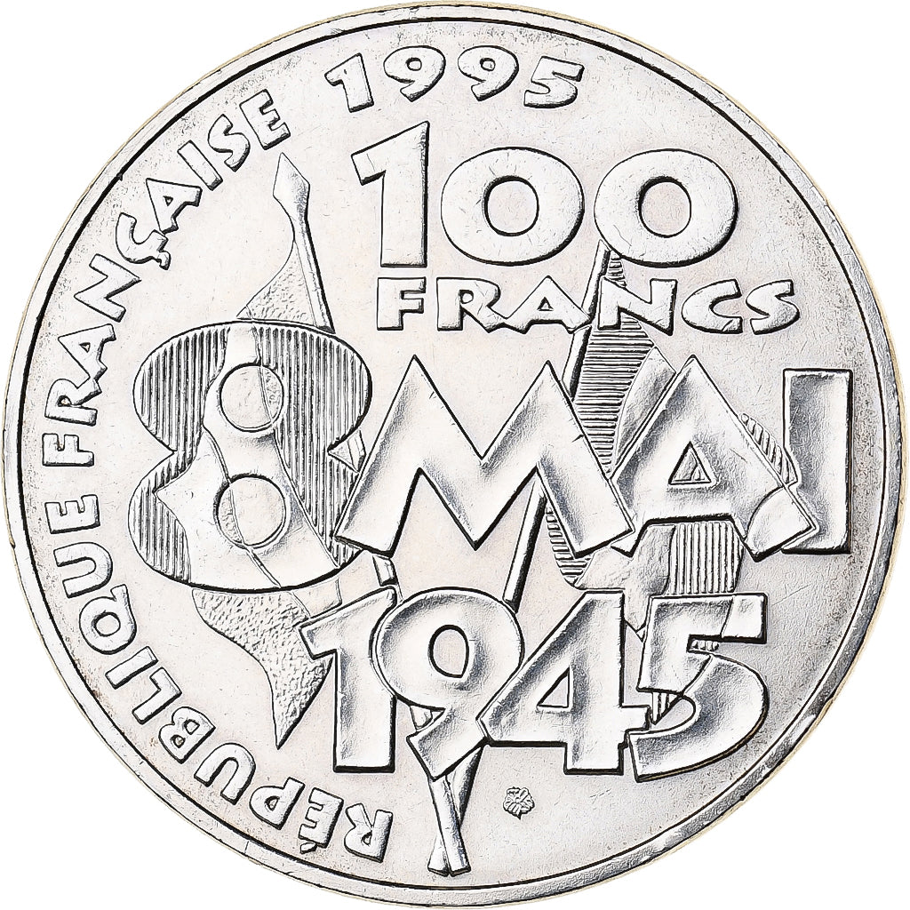 France, 8 mai 1945, 100 Francs, 1995, Silver, KM:1116.2, Gadoury:952