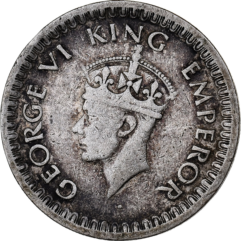 India-Británica, George VI, 1/2 Rupee, 1942, Plata, BC+, KM:552