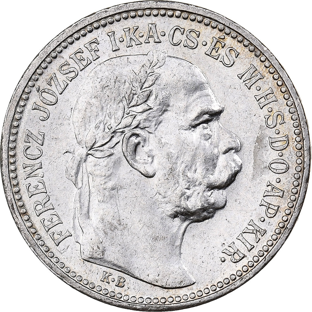 Ungheria, Franz Joseph I, Korona, 1915, Kormoczbanya, SPL, Argento, KM:492
