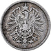 GERMANY - EMPIRE, Mark, 1885, Hambourg, KM #7, EF(40-45), Silver, 24, 5.42