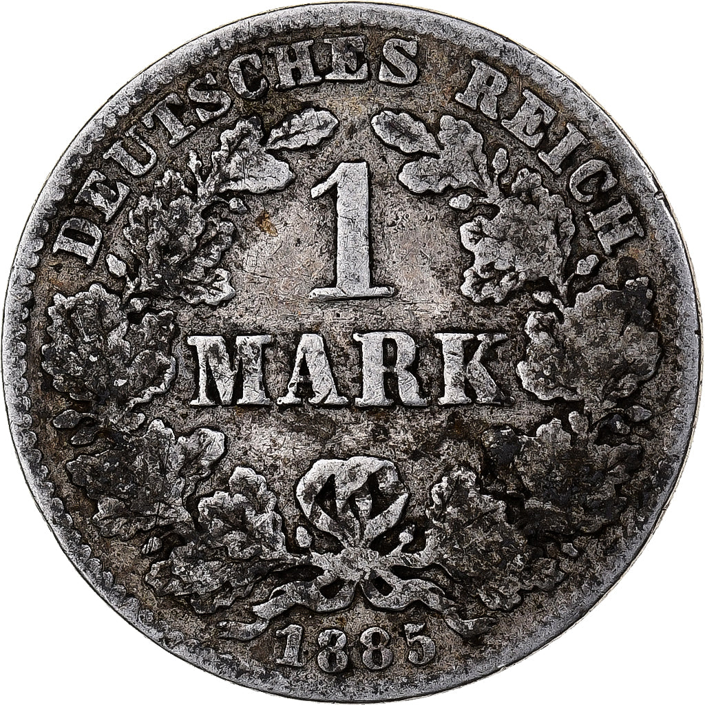 GERMANY - EMPIRE, Mark, 1885, Hambourg, KM #7, EF(40-45), Silver, 24, 5.42