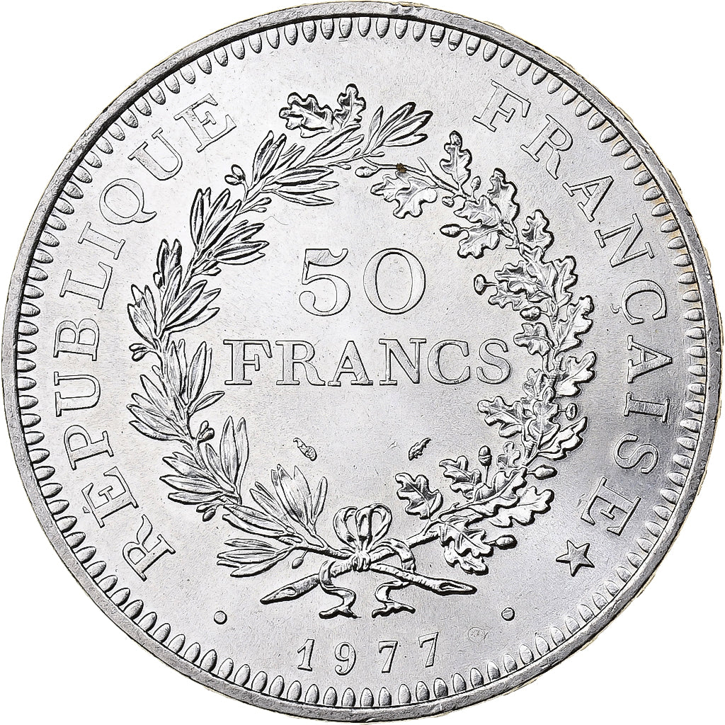 Moneta, Francia, Hercule, 50 Francs, 1977, Paris, SPL, Argento, KM:941.1