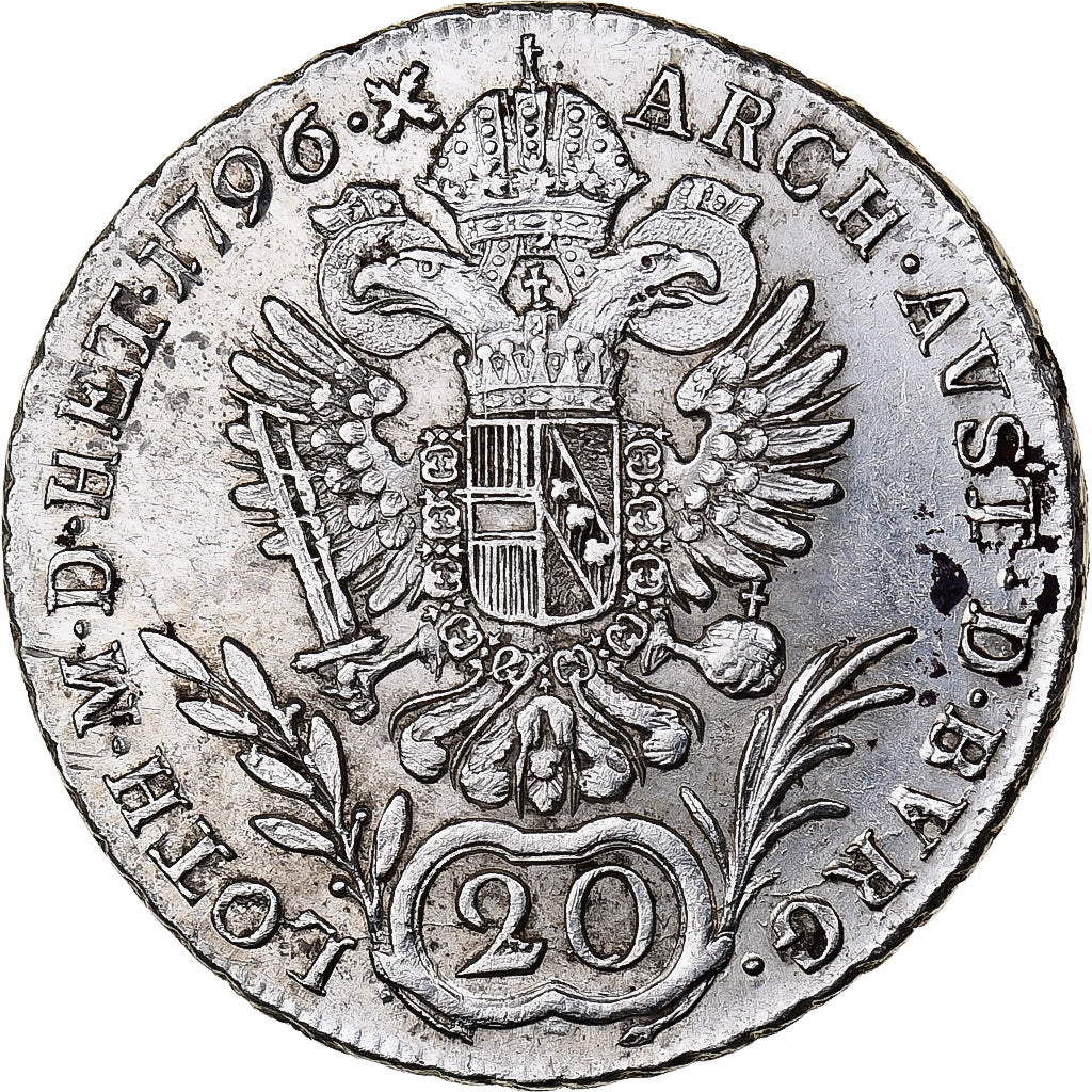 Austria, Francis  II, 20 Kreuzer, 1796, Silver, EF(40-45)