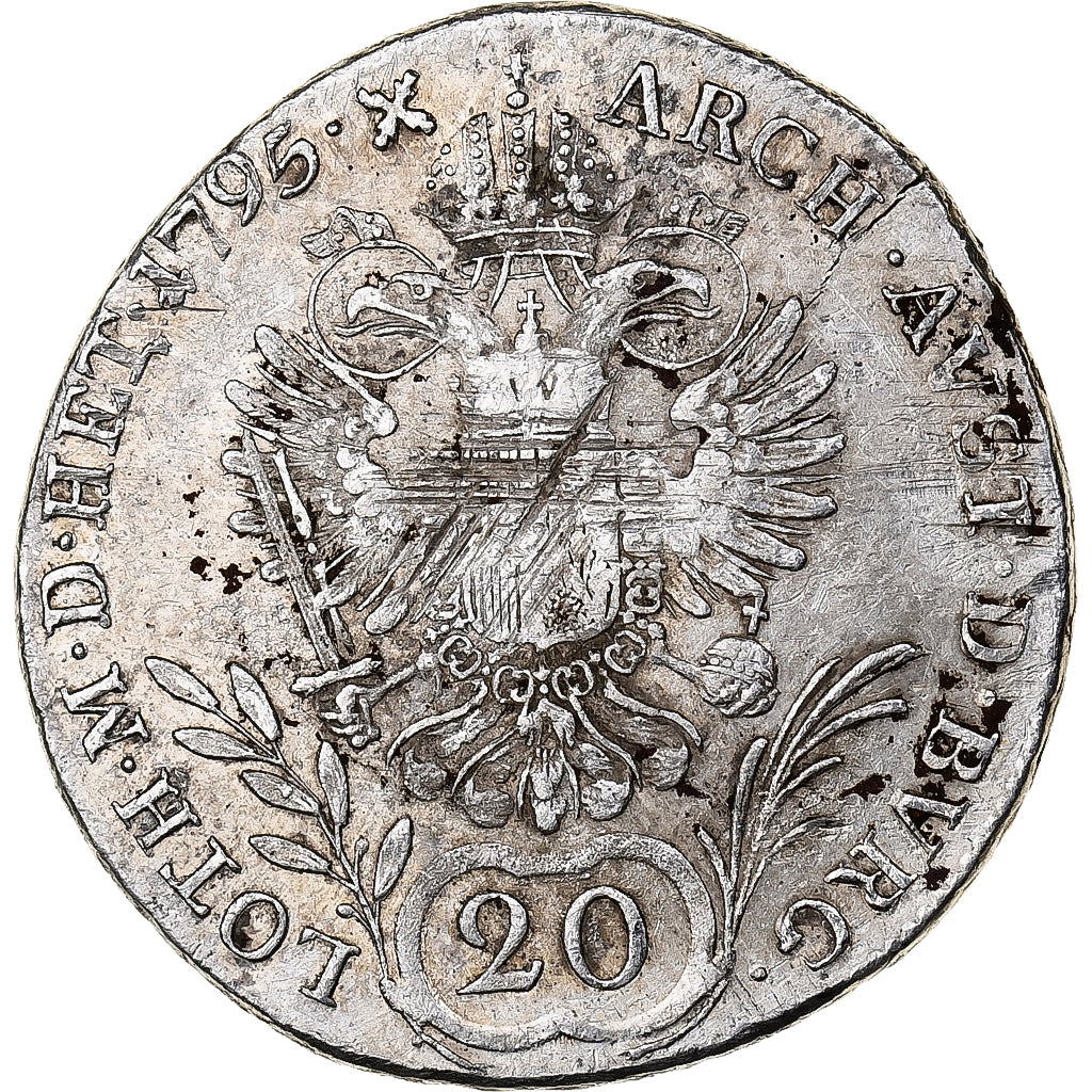 Austria, Francis  II, 20 Kreuzer, 1795, Alba Iulia, Plata, MBC, KM:1014