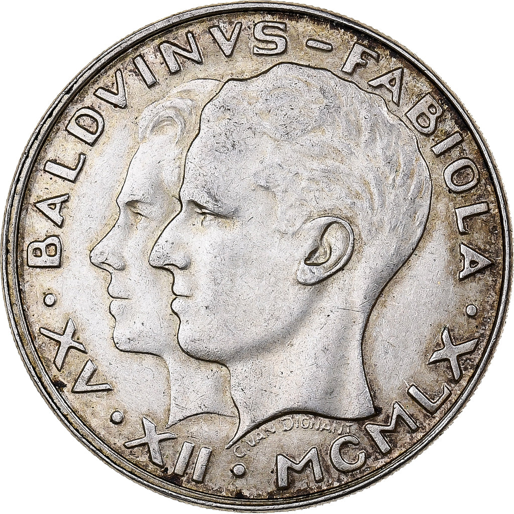 Belgium, 50 Francs, 50 Frank, 1960, Silver, EF(40-45), KM:152.1