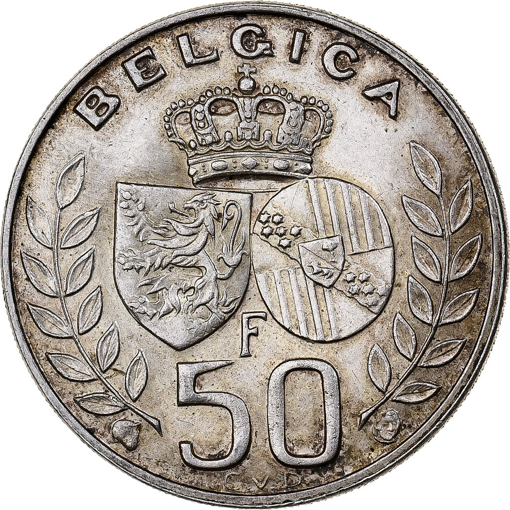 Belgium, 50 Francs, 50 Frank, 1960, Silver, EF(40-45), KM:152.1