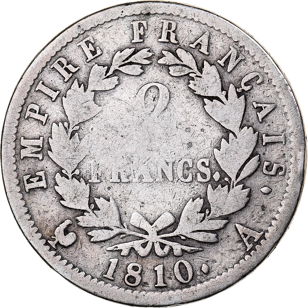Moneta, Francia, Napoléon I, 2 Francs, 1810, Paris, B, Argento, KM:693.1