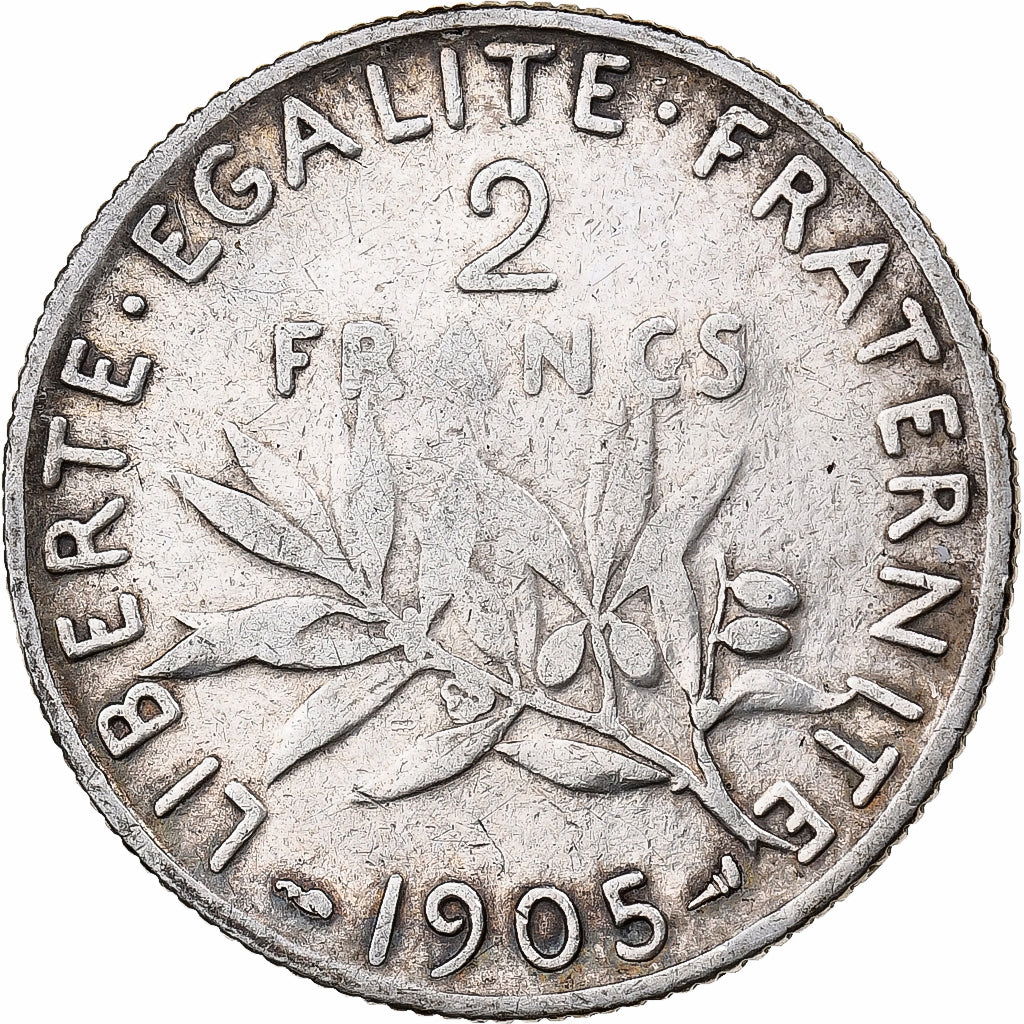 Coin, France, Semeuse, 2 Francs, 1905, Paris, VF(30-35), Silver, KM:845.1