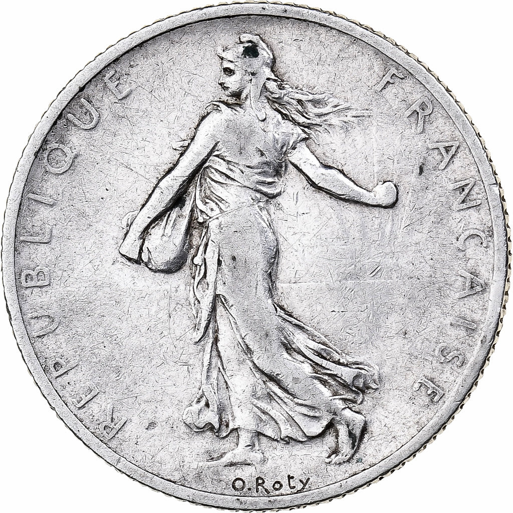Moneda, Francia, Semeuse, 2 Francs, 1905, Paris, BC+, Plata, KM:845.1