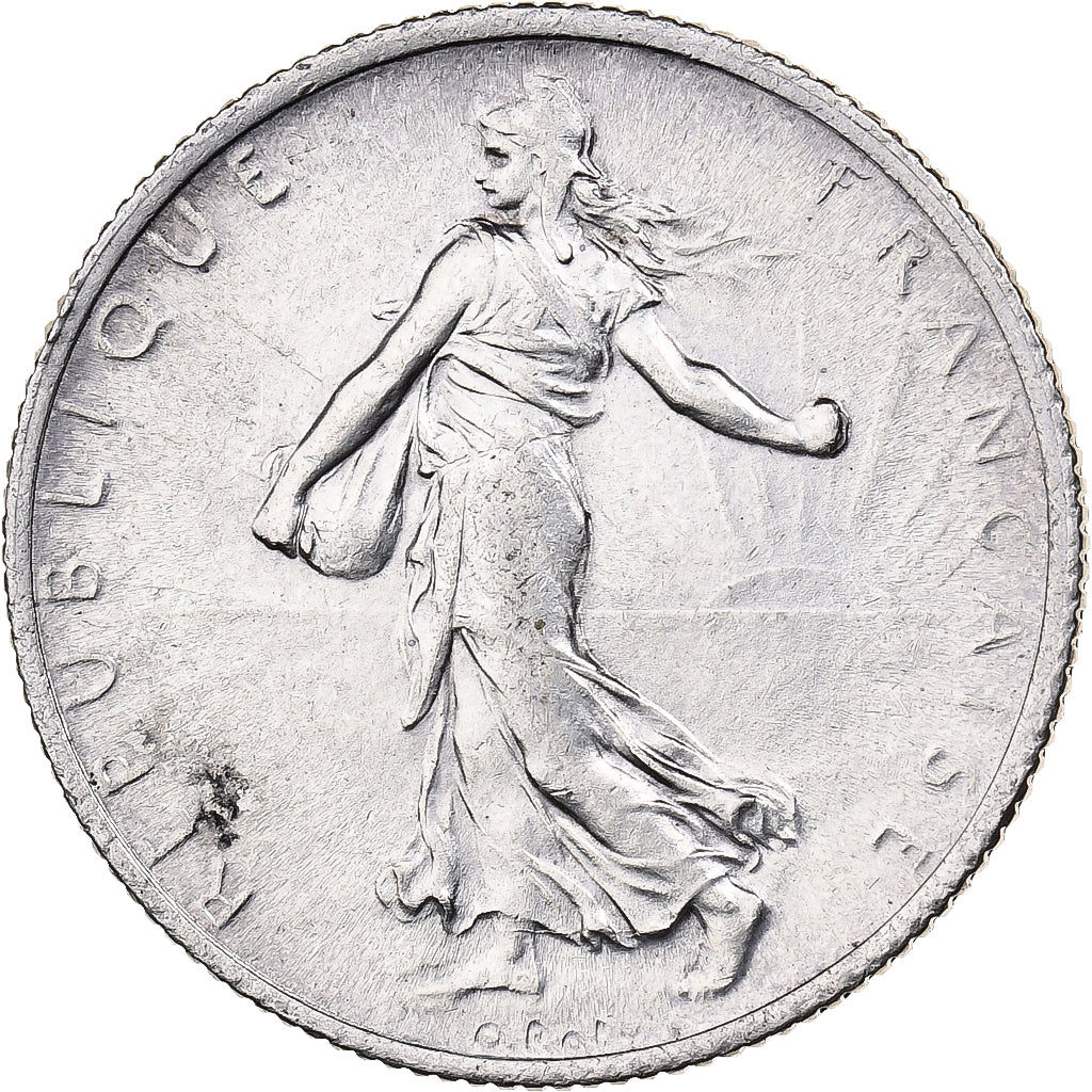 France, 2 Francs, Semeuse, 1919, Paris, Silver, MS(60-62), Gadoury:532, KM:845.1
