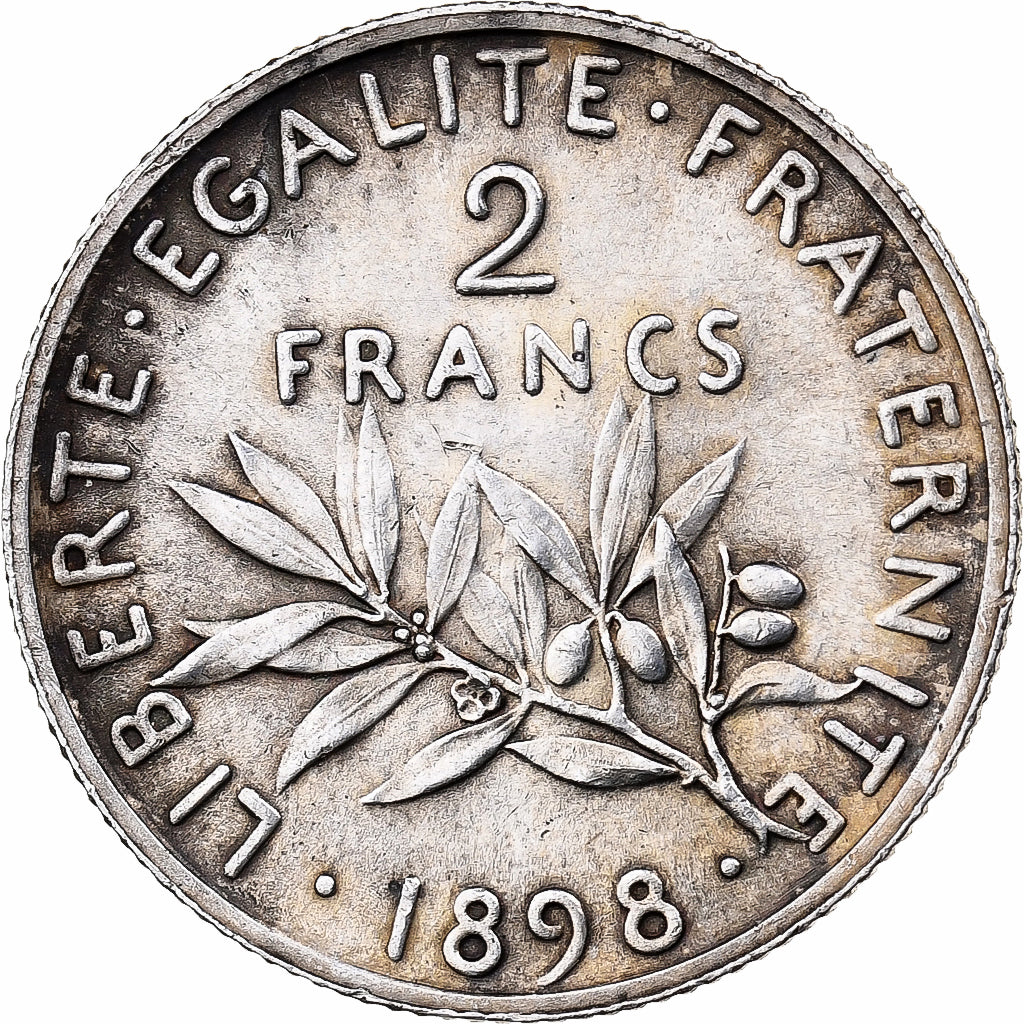 Coin, France, Semeuse, 2 Francs, 1898, Paris, AU(50-53), Silver, KM:845.1